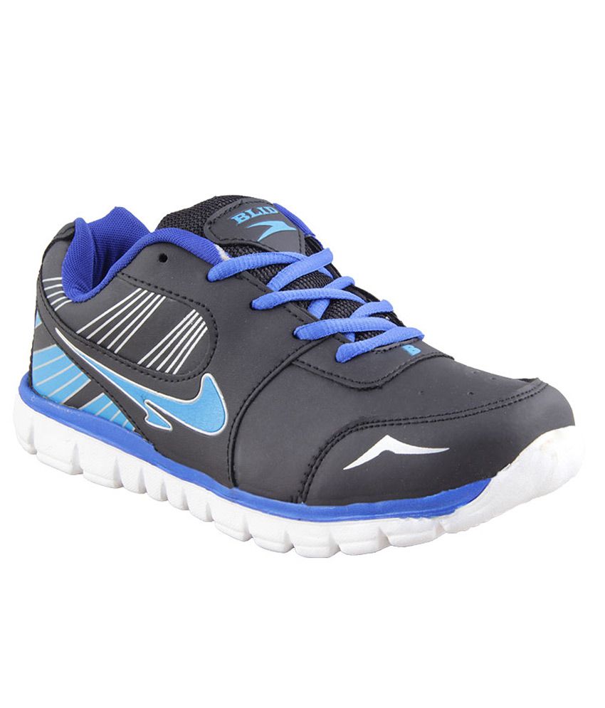 black and blue trainers