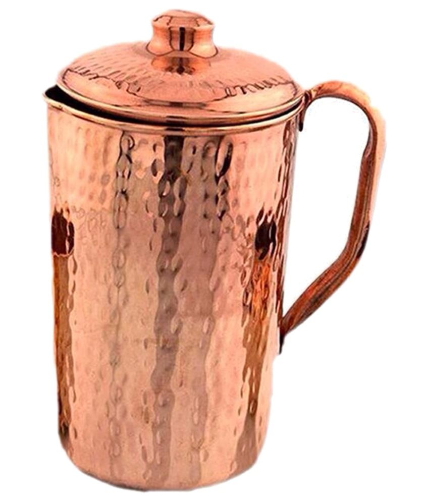 Navpreet Industries Pure Copper Jug Handmade Indian Copper Utensils For