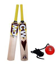CW Cricket Combo- Kashmir Willow Bat with leather Hanging Ball