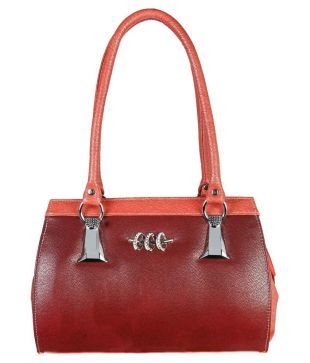Louise Belgium Maroon Zipped Shoulder Bag