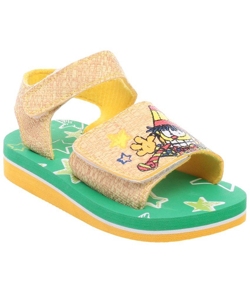 Garfield Green  Yellow Sandals for Girls