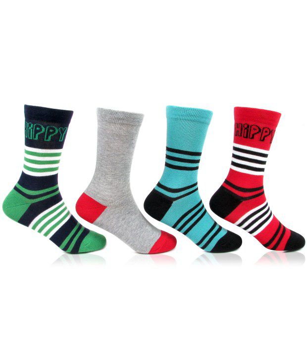 Bonjour Casualfull Length Socks Kids Pack Of 4 Pairs: Buy Online at Low Price in India - Snapdeal