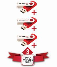 MoserBaer Swivel 16 GB Pendrive Pack-3 Red and White