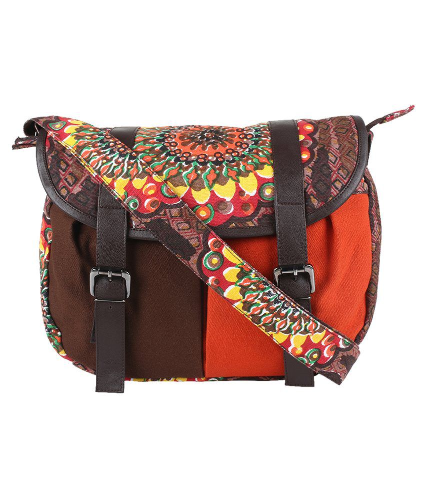 ... 16 bags luggage women s handbags anekaant brown canvas cloth sling bag