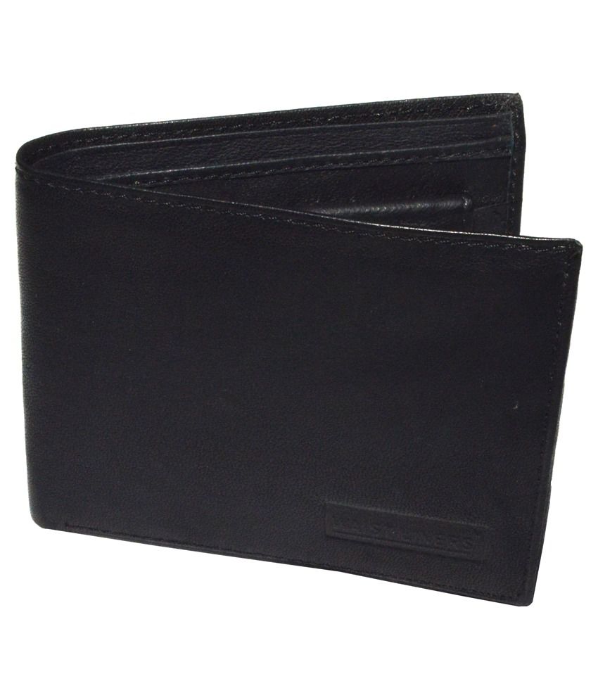 Waistliners Black Leather Bi-Fold Wallet for Men