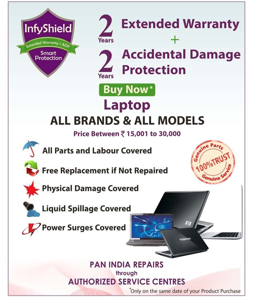 InfyShield 2 Yrs Extended Warranty + 2 Yrs Accidental Damage Protection