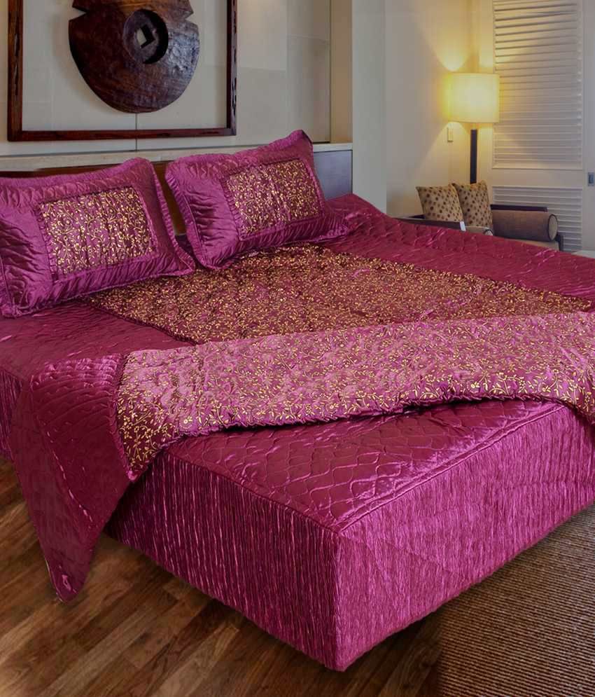 Ooltah Chashma Purple Floral Satin Bedding Set Buy Ooltah Chashma