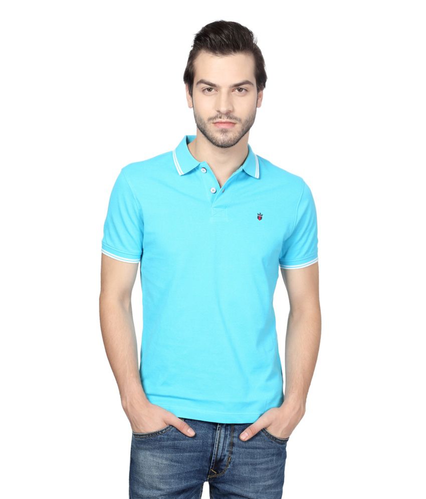 Louis Philippe Blue Cotton Polo T-shirt - Buy Louis Philippe Blue Cotton Polo T-shirt Online at ...