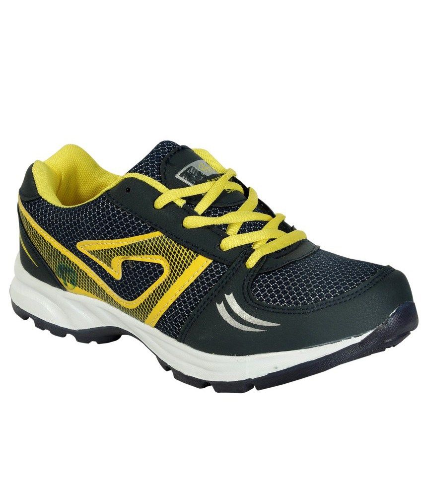 Aero Fax Navy and Yellow Running Sport Shoes Price in