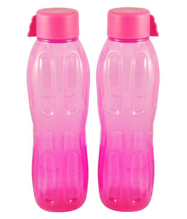 Plastic Pink Water Bottle Set Of 2 Buy Online at