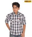 Pokins Yeppie Blue Checkered Shirt For Kids