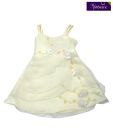 Isabelle Alluring Cream Flower Applique Taffeta For Kids