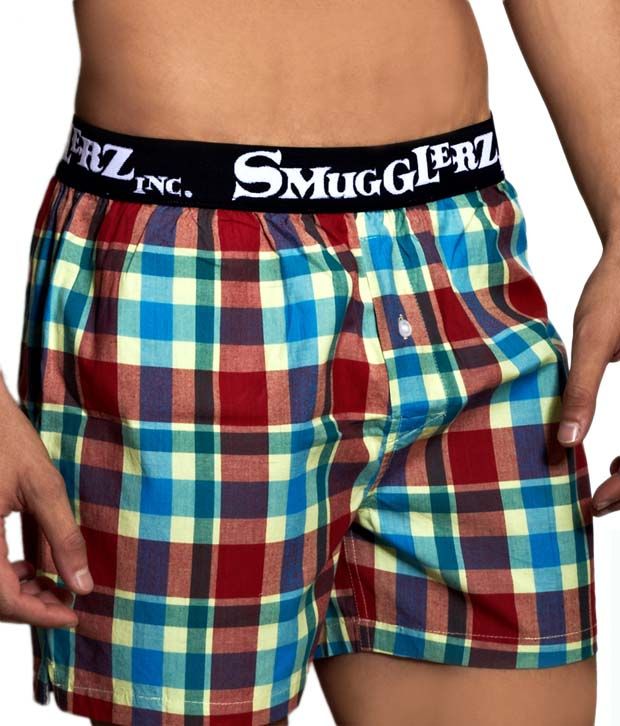 Smugglerz Red & Blue Check Boxers