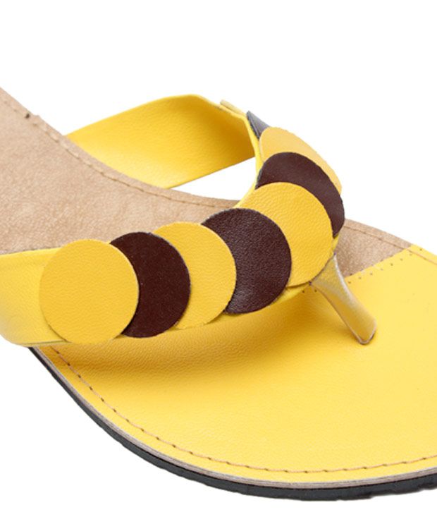 Pink Lively Yellow & Brown Slippers