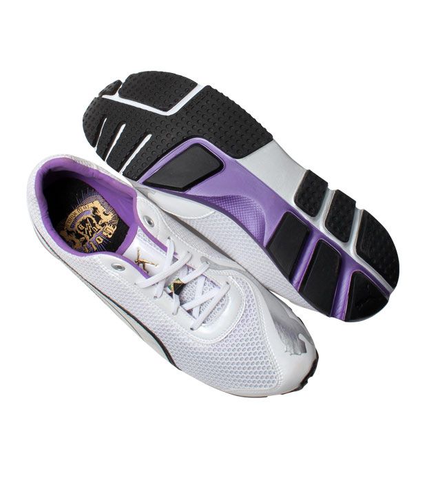 Puma Active White & Purple Sports Shoes