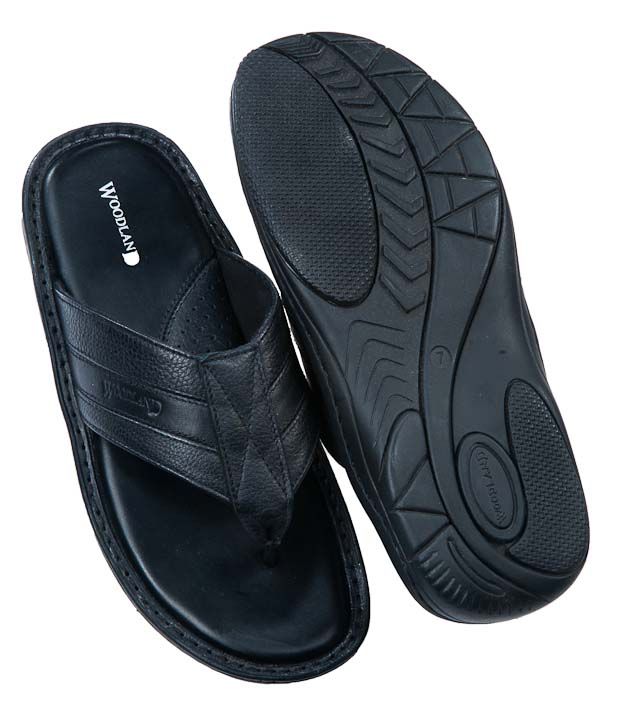 Woodland Active Black Slippers