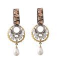 Styleos Multi-Patterned Pearl Drop Earrings