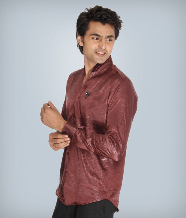 La Miliardo Brown Cotton Blend Shirt