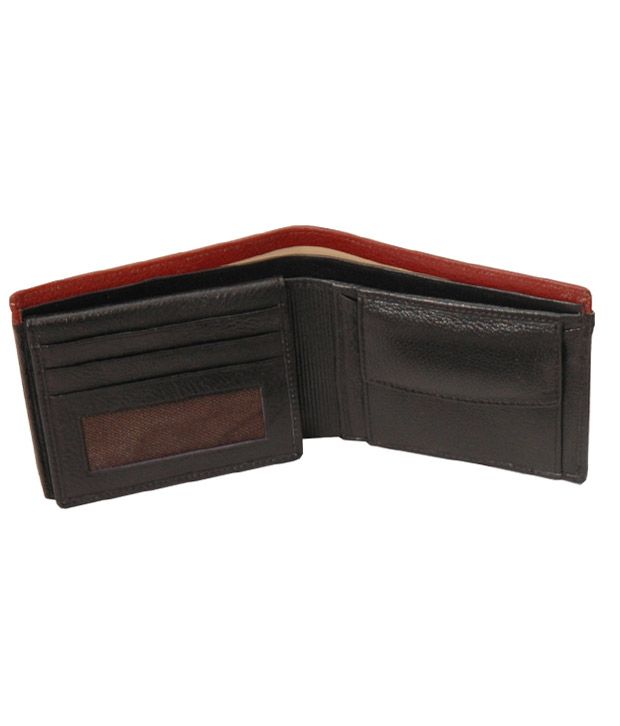 WalletsnBags Black With Tan Edge Wallet