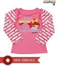 Angry Birds Cute Pink Striped Top For Kids