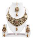 Adhira Leaf Imprinted Intricately Designed Traditional Necklace Set