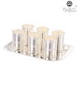 Ojas Unique Silver Plated Glass Set With Tray- 7 pcs