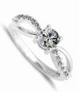 Revlis Pristine Rhodium Plated CZ Solitaire Ring