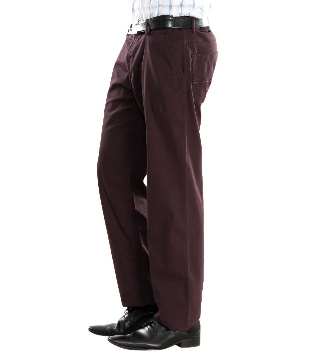 French Republic Dark Brown Men Trousers