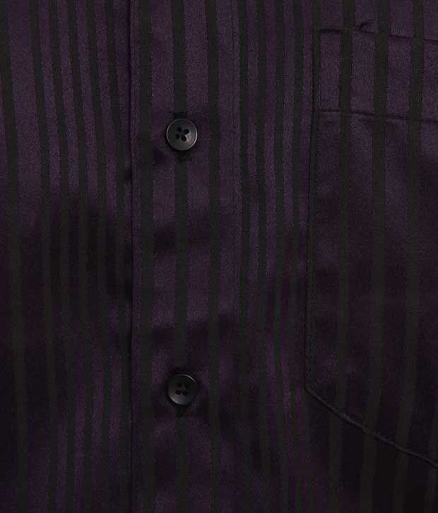 Keona Dark Purple Stripes Shirt
