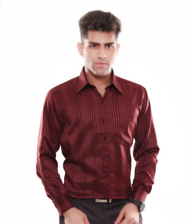 Keona Classic Burgundy Stripes Shirt