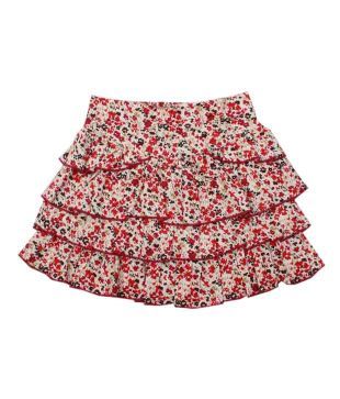 Nauti Nati Cute Floral Print Tier Skirt For Kids
