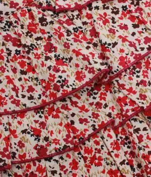 Nauti Nati Cute Floral Print Tier Skirt For Kids