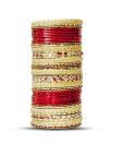Aadya Set Of Red & Golden Lac Bangles