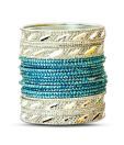 Aadya Set Of Blue & Silver Lac Bangles