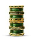 Aadya Set Of Bottle Green Lac Bangles