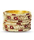 Aadya Exquisite Set Of Red Lac Bangles
