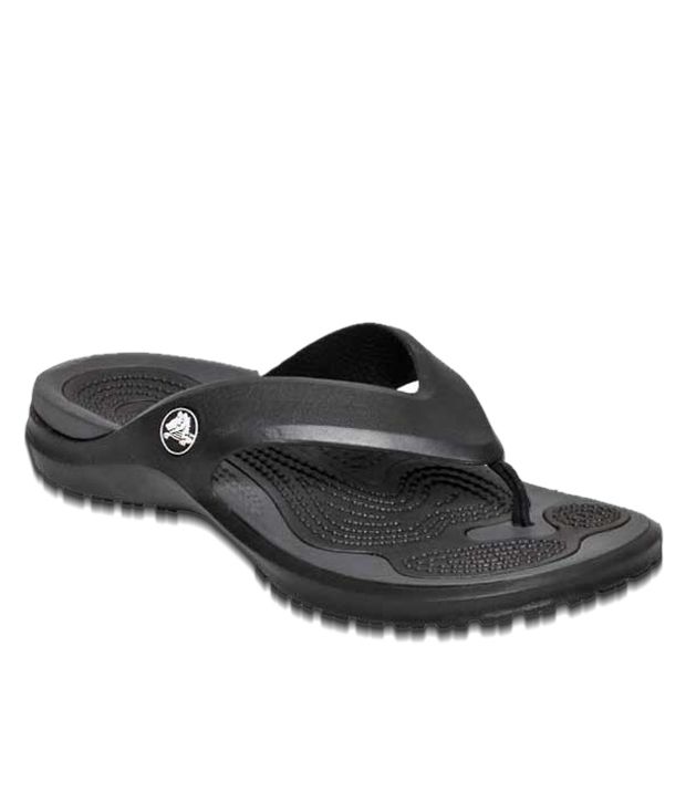 Buy Crocs Distinct Black Flip Flops for Men | Snapdeal