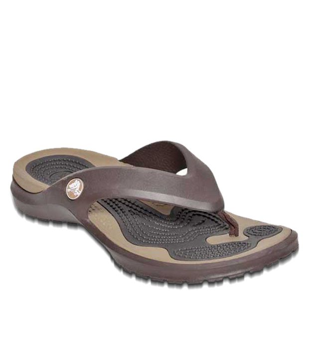 Buy Crocs Tranquil Brown Flip Flops for Men | Snapdeal