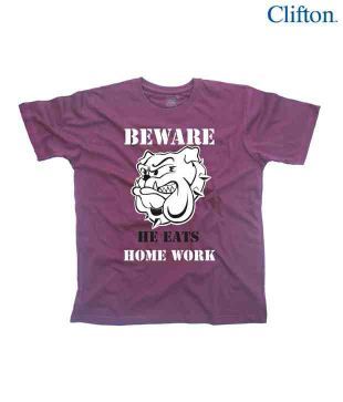 Clifton Wine Beware He Eats Homework T-Shirt For Kids