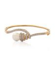 Aradhya Finely Polished Pearl Sterling Silver Bangle
