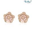 Pari Floral Golden & Pink Earrings