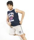 SDL By Sweetdreams Navy Blue & White Night Suit For Kids