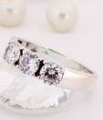 Lencia Glistening CZ Studded Sterling Silver Ring