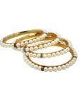 Kalai Dazzling Gold Plated Pearl Bangles DSNBG14-25