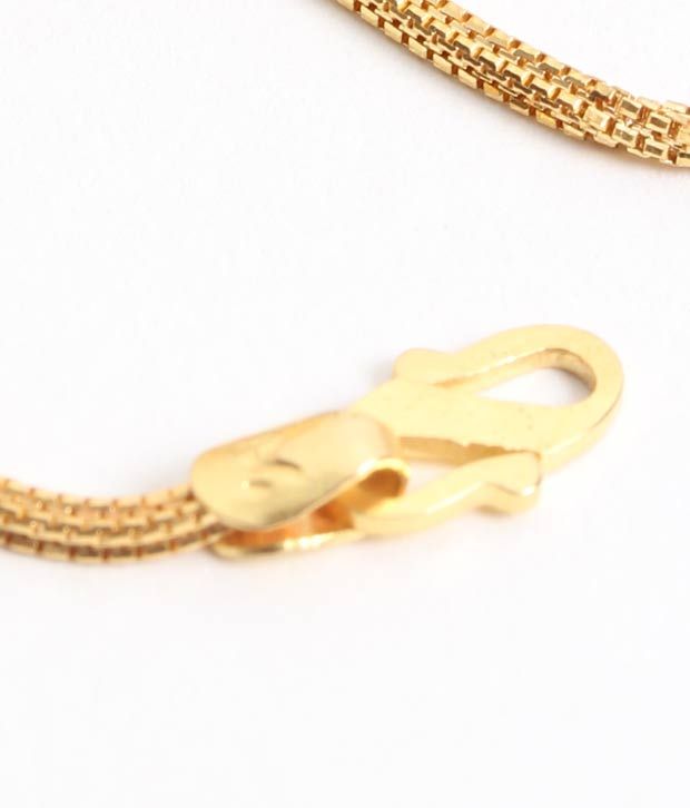 Aiza Square Twist Pattern 18kt Gold Unisex Chain