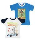 Madagascar Bubbly Blue & White Pack of 2 T-Shirts For Kids