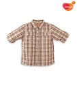 Unamia Cream & Brown Checkered Shirt For Kids