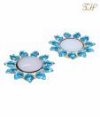 Treasure Hunt  Turquoise Bead Floral T-lites (Set Of 2)