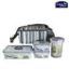 Lock & Lock Airtight Lock Lunch Box Kit With A Striped Grey Bag