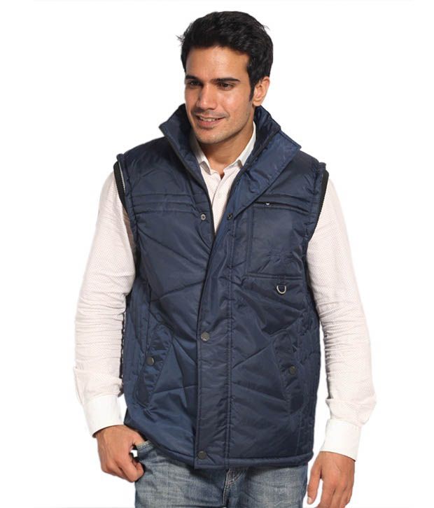Fort Collins Navy Blue Men Jacket cum cheater